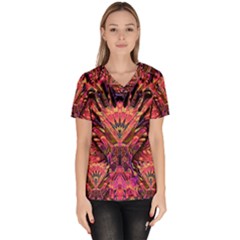 Trippy Garland Women s V-neck Scrub Top