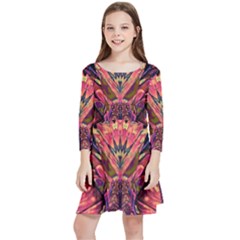 Trippy Garland Kids  Quarter Sleeve Skater Dress