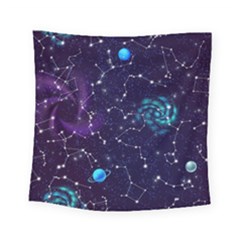 Realistic Night Sky Poster With Constellations Square Tapestry (small)