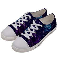 Realistic Night Sky Poster With Constellations Women s Low Top Canvas Sneakers by Ket1n9