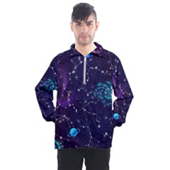 Realistic Night Sky Poster With Constellations Men s Half Zip Pullover