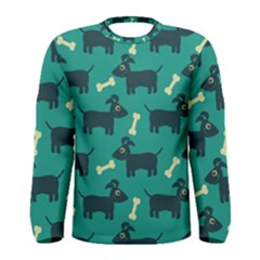 Happy Dogs Animals Pattern Men s Long Sleeve T-shirt