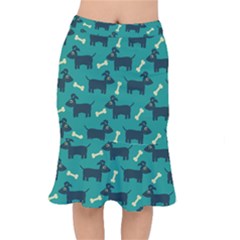 Happy Dogs Animals Pattern Short Mermaid Skirt by Ket1n9