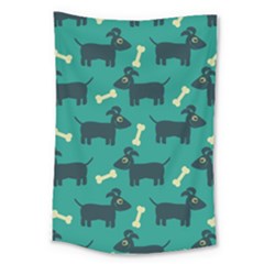 Happy Dogs Animals Pattern Large Tapestry