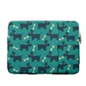 Happy Dogs Animals Pattern 14  Vertical Laptop Sleeve Case With Pocket View2