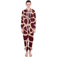 Animal Print Girraf Patterns Hooded Jumpsuit (ladies)