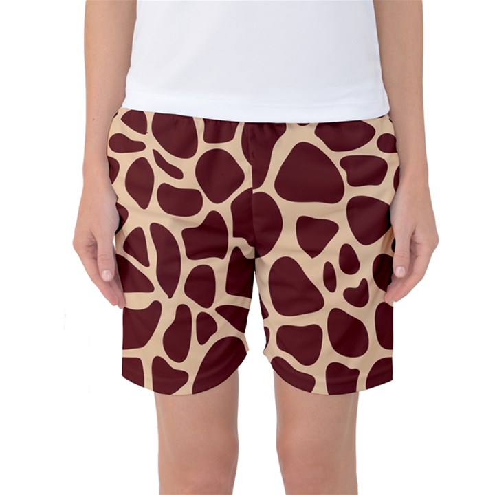 Animal Print Girraf Patterns Women s Basketball Shorts