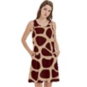 Animal Print Girraf Patterns Round Neck Sleeve Casual Dress With Pockets View2