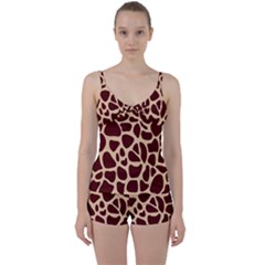 Animal Print Girraf Patterns Tie Front Two Piece Tankini by Ket1n9