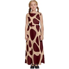 Animal Print Girraf Patterns Kids  Satin Sleeveless Maxi Dress by Ket1n9