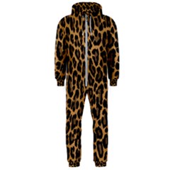 Tiger Skin Art Pattern Hooded Jumpsuit (men) by Ket1n9