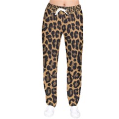 Tiger Skin Art Pattern Women Velvet Drawstring Pants