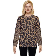 Tiger Skin Art Pattern Hidden Pocket Sweatshirt