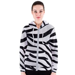 White Tiger Skin Women s Zipper Hoodie