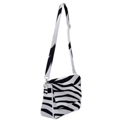 White Tiger Skin Shoulder Bag With Back Zipper