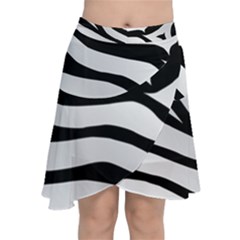 White Tiger Skin Chiffon Wrap Front Skirt by Ket1n9