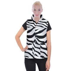 White Tiger Skin Women s Button Up Vest