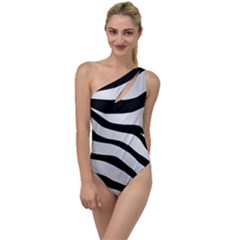 White Tiger Skin To One Side Swimsuit by Ket1n9