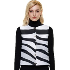 White Tiger Skin Women s Button Up Puffer Vest