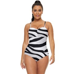 White Tiger Skin Retro Full Coverage Swimsuit by Ket1n9