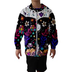 Rainbow Fun Cute Minimal Doodle Kids  Hooded Windbreaker