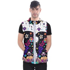 Rainbow Fun Cute Minimal Doodle Men s Puffer Vest by Bedest