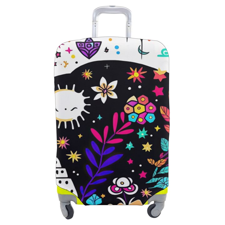 Rainbow Fun Cute Minimal Doodle Luggage Cover (Medium)