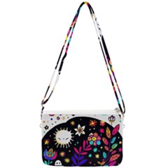 Rainbow Fun Cute Minimal Doodle Double Gusset Crossbody Bag by Bedest