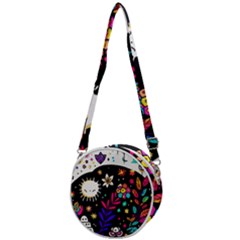 Rainbow Fun Cute Minimal Doodle Crossbody Circle Bag by Bedest