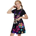 Rainbow Fun Cute Minimal Doodle Kids  Apron Dress View2