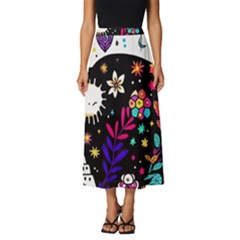 Rainbow Fun Cute Minimal Doodle Classic Midi Chiffon Skirt by Bedest