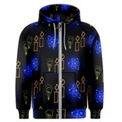 Background Doodles Candles Graphic Men s Zipper Hoodie