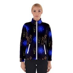 Background Doodles Candles Graphic Women s Bomber Jacket