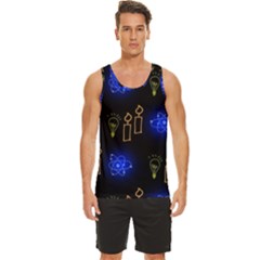 Background Doodles Candles Graphic Men s Wide Collar Tank Top by Bedest