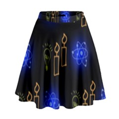 Background Doodles Candles Graphic High Waist Skirt by Bedest