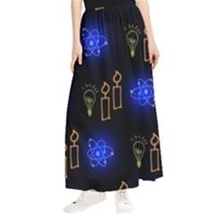 Background Doodles Candles Graphic Maxi Chiffon Skirt by Bedest