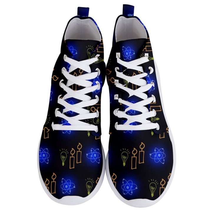 Background Doodles Candles Graphic Men s Lightweight High Top Sneakers