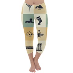 Egyptian Flat Style Icons Capri Winter Leggings 