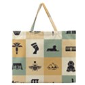 Egyptian Flat Style Icons Zipper Large Tote Bag View1