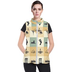 Egyptian Flat Style Icons Women s Puffer Vest