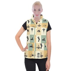 Egyptian Flat Style Icons Women s Button Up Vest