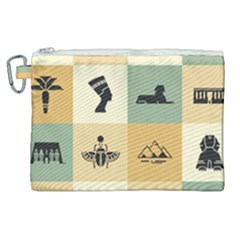 Egyptian Flat Style Icons Canvas Cosmetic Bag (xl) by Bedest