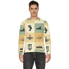 Egyptian Flat Style Icons Men s Fleece Sweatshirt