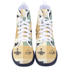 Egyptian Flat Style Icons Kid s High-top Canvas Sneakers by Bedest