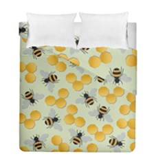 Bees Pattern Honey Bee Bug Honeycomb Honey Beehive Duvet Cover Double Side (full/ Double Size) by Bedest