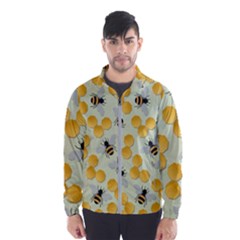 Bees Pattern Honey Bee Bug Honeycomb Honey Beehive Men s Windbreaker