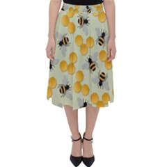 Bees Pattern Honey Bee Bug Honeycomb Honey Beehive Classic Midi Skirt by Bedest