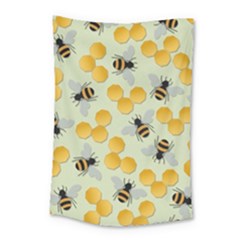 Bees Pattern Honey Bee Bug Honeycomb Honey Beehive Small Tapestry