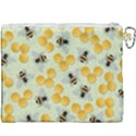 Bees Pattern Honey Bee Bug Honeycomb Honey Beehive Canvas Cosmetic Bag (XXXL) View2