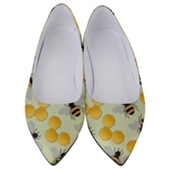 Bees Pattern Honey Bee Bug Honeycomb Honey Beehive Women s Low Heels by Bedest